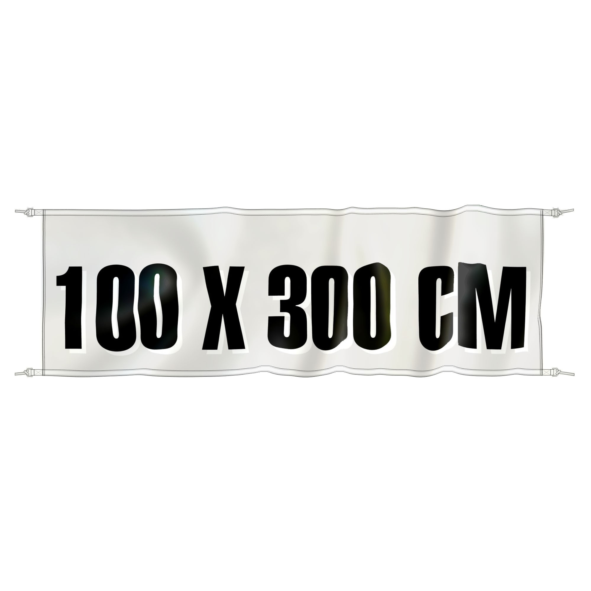 Spandoek 300 cm x 100 cm, fullcolor, glanspolyester 120 gr/m2