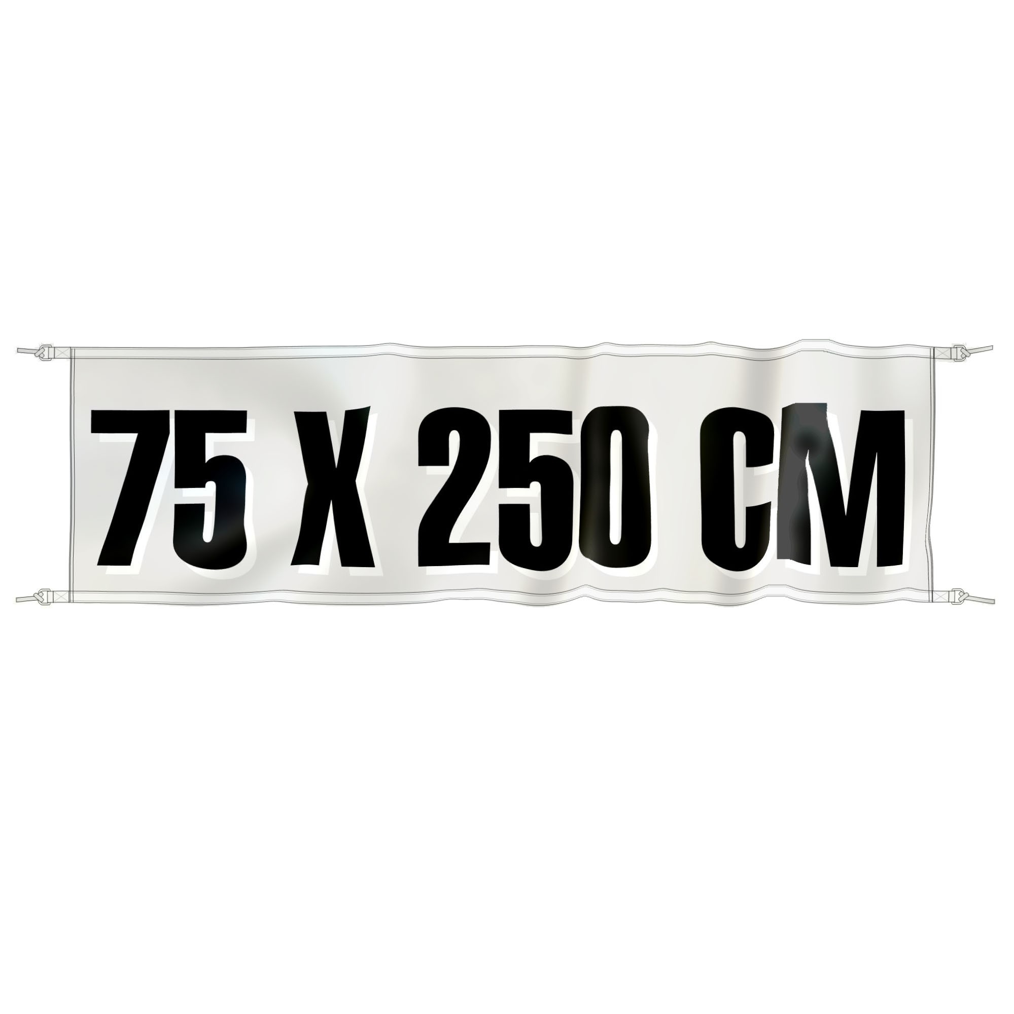 Spandoek 250 cm x 75 cm, fullcolor, glanspolyester 120 gr/m2